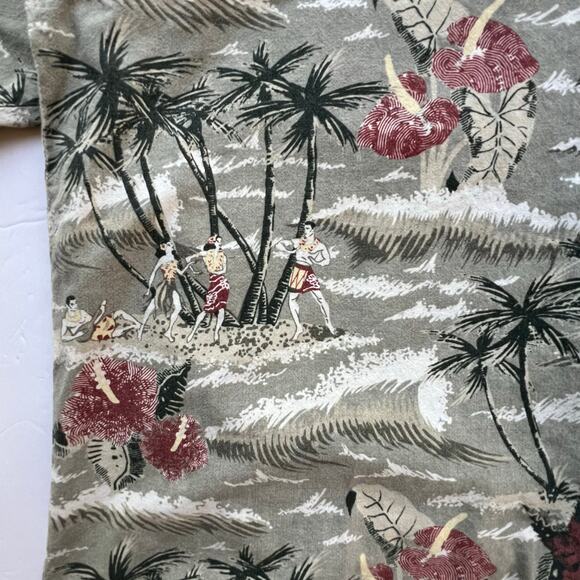 Vintage Pacific Coast Highway Hawaiian Hula Tropical AOP Surf Shirt Button Up L - Picture 3 of 8
